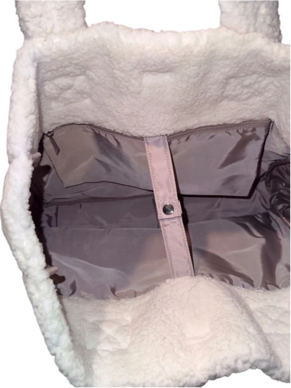 Women's Sherpa Tote Bag One Size cream